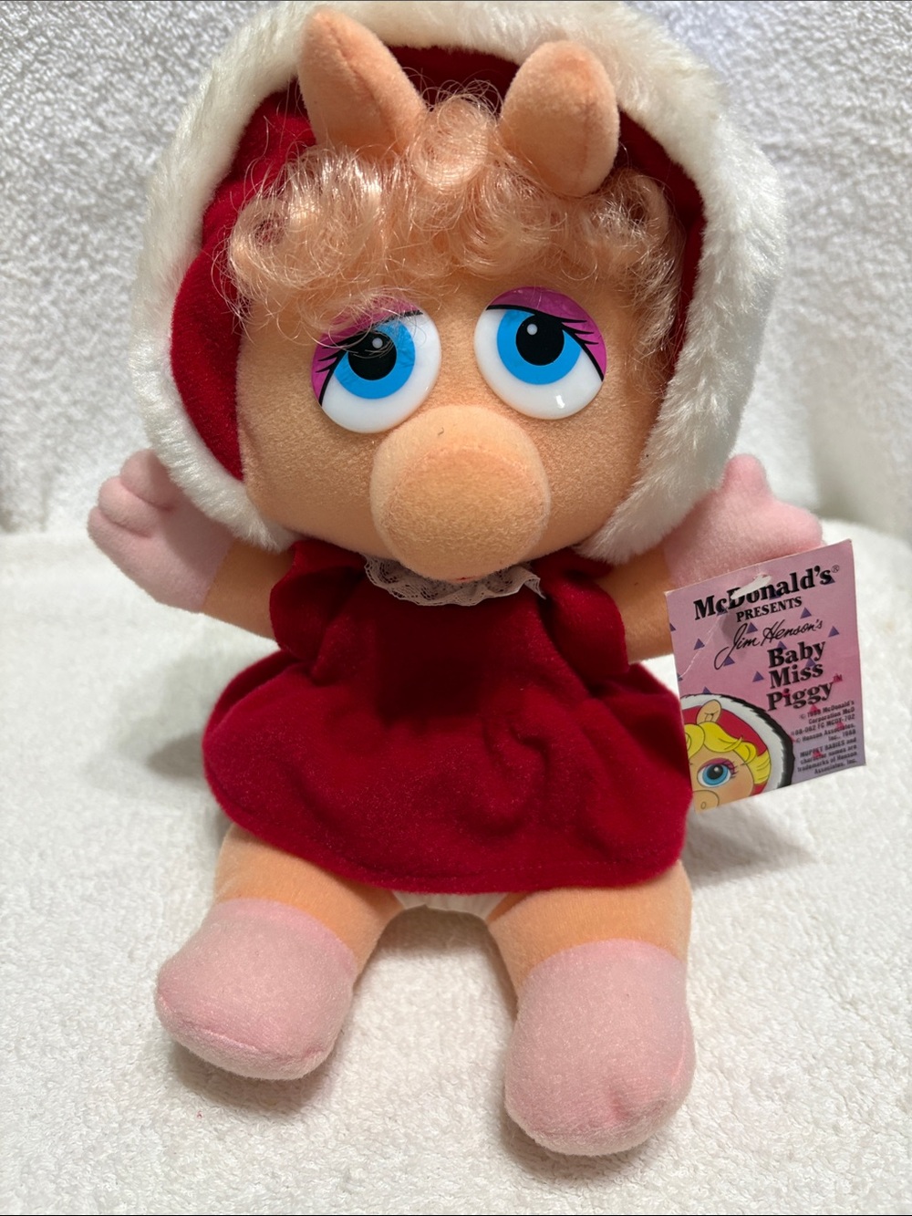 McDonald's Baby Miss Piggy Plush - Pink, Red & Blue